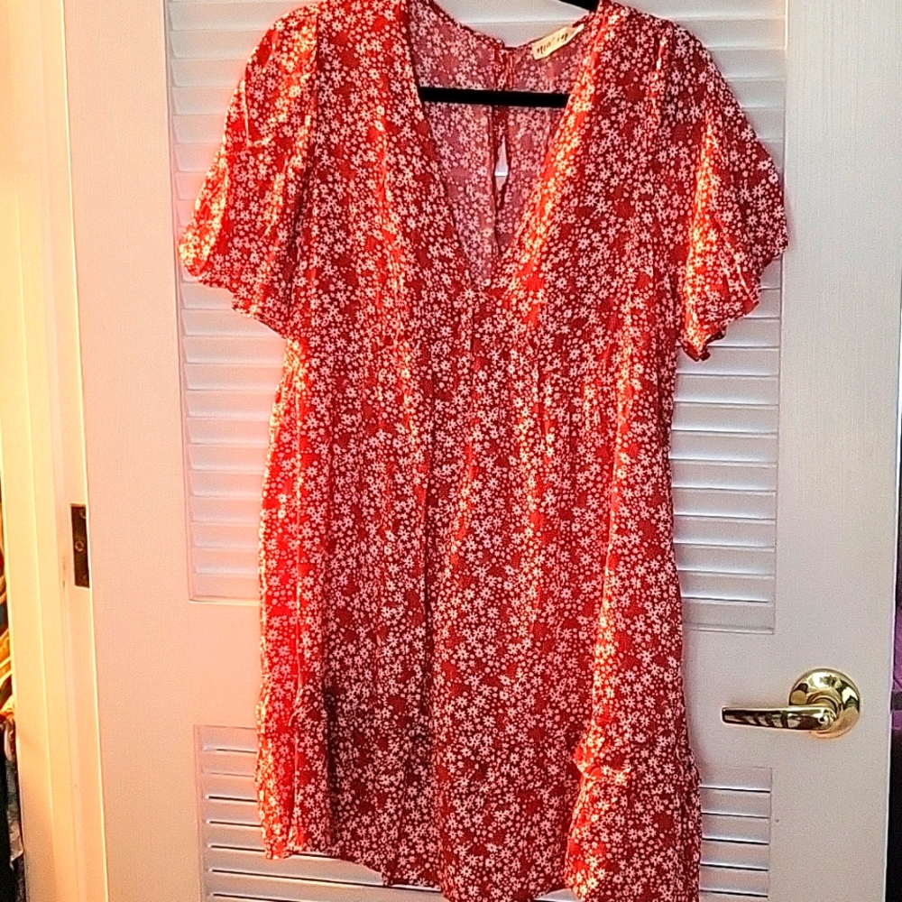 Red mini dress
